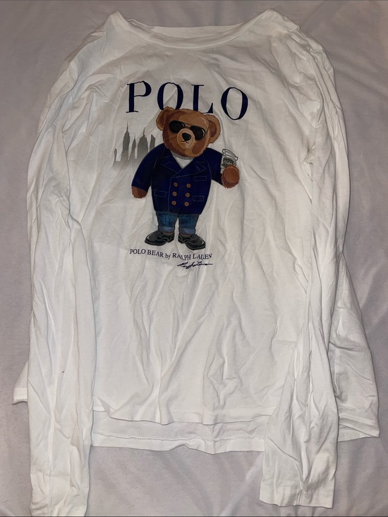 Ralph Lauren Tops - Polo Bear Ralph Lauren White Tee with Navy Graphic